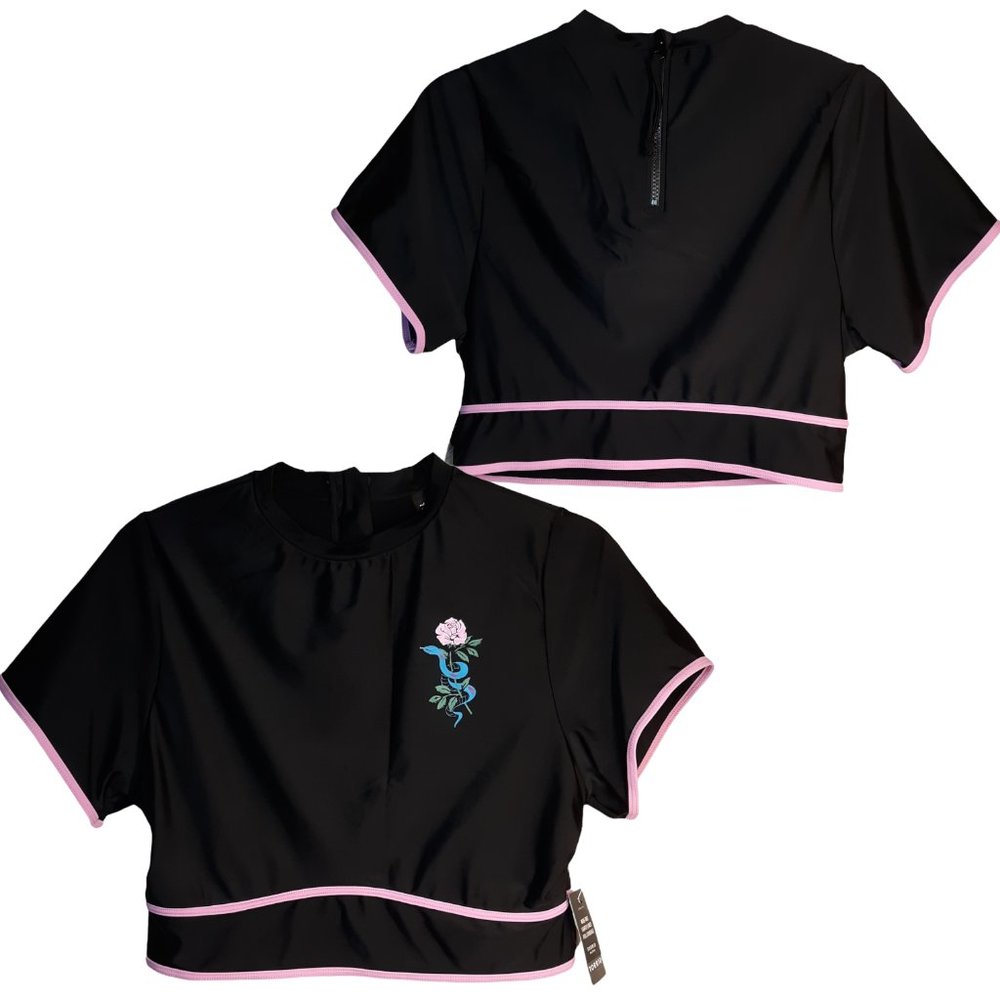 Crop Rashguard, Snake Rose 🧾 - Picture 14 of 15